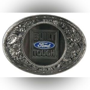 Ford Brown Leather Belt with Silver Ford Buckle